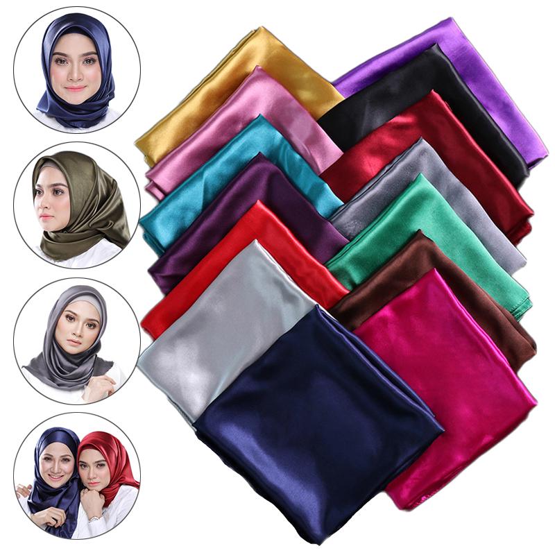 Мусульманский атласный платок 90×90см