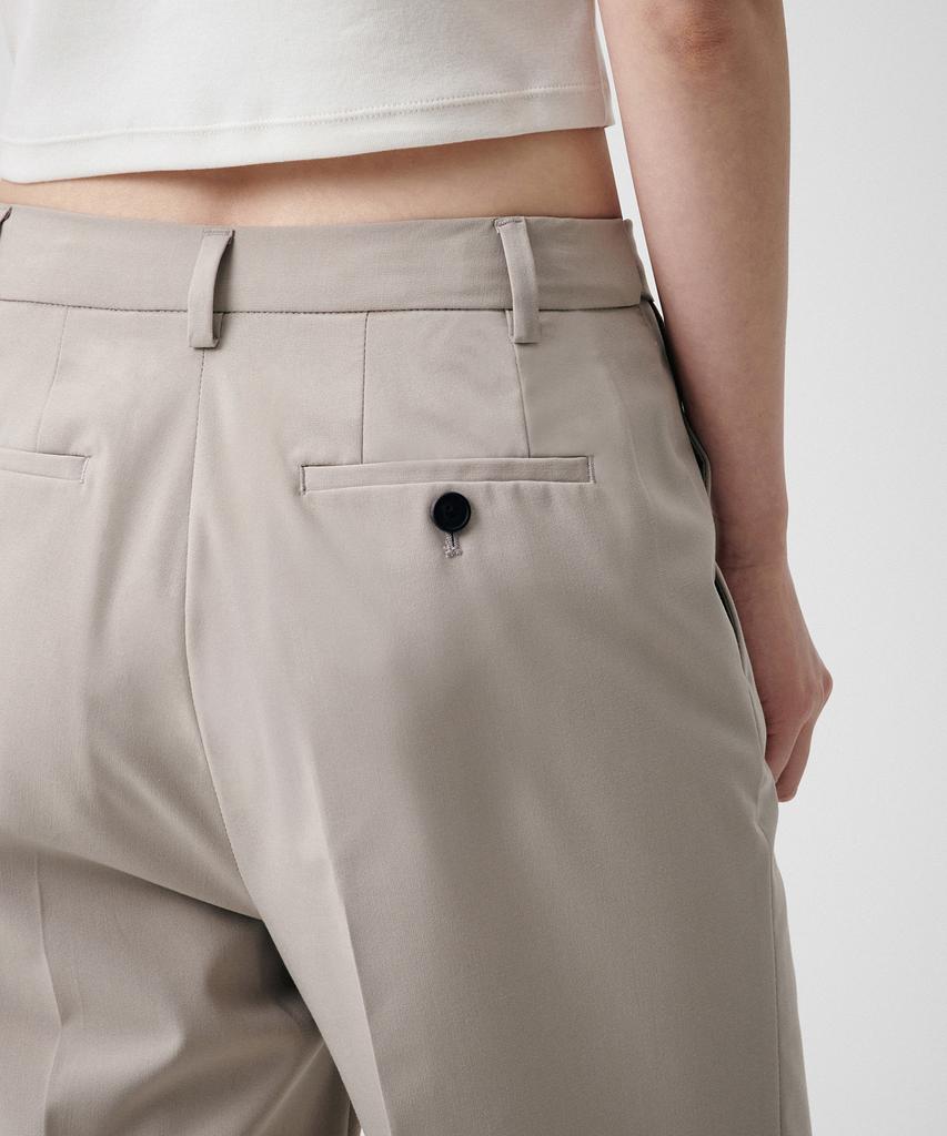 MUSINSA STANDARD WOMAN [Cooltandard] Женские широкие брюки со скрытой эластичной талией [Светло-бежевый]