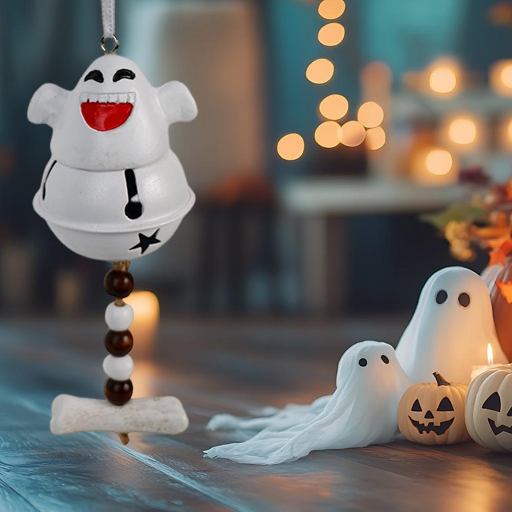 Призрак Колокольчик Смола Подвесное Украшение Хэллоуин Мини Белый Призрак Декор для Внутреннего Наружного Зеркала Заднего Вида