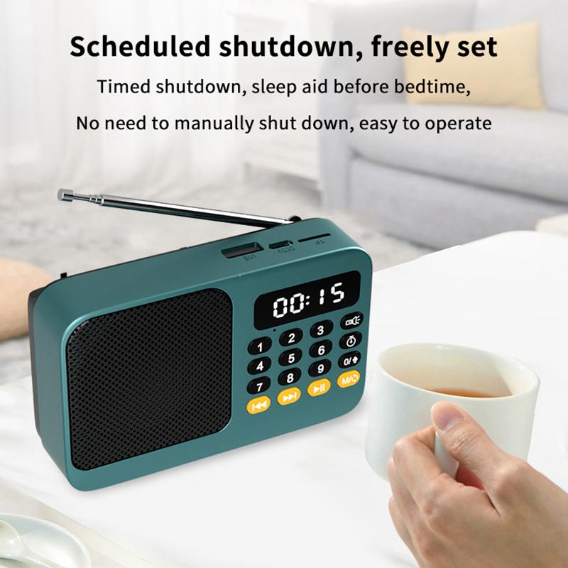 Портативное FM-радио Bluetooth 5.0 Маленький аварийный перезаряжаемый звуковой ящик Мини-винтажный динамик MP3-плеер Поддержка карты TF USB-накопителя