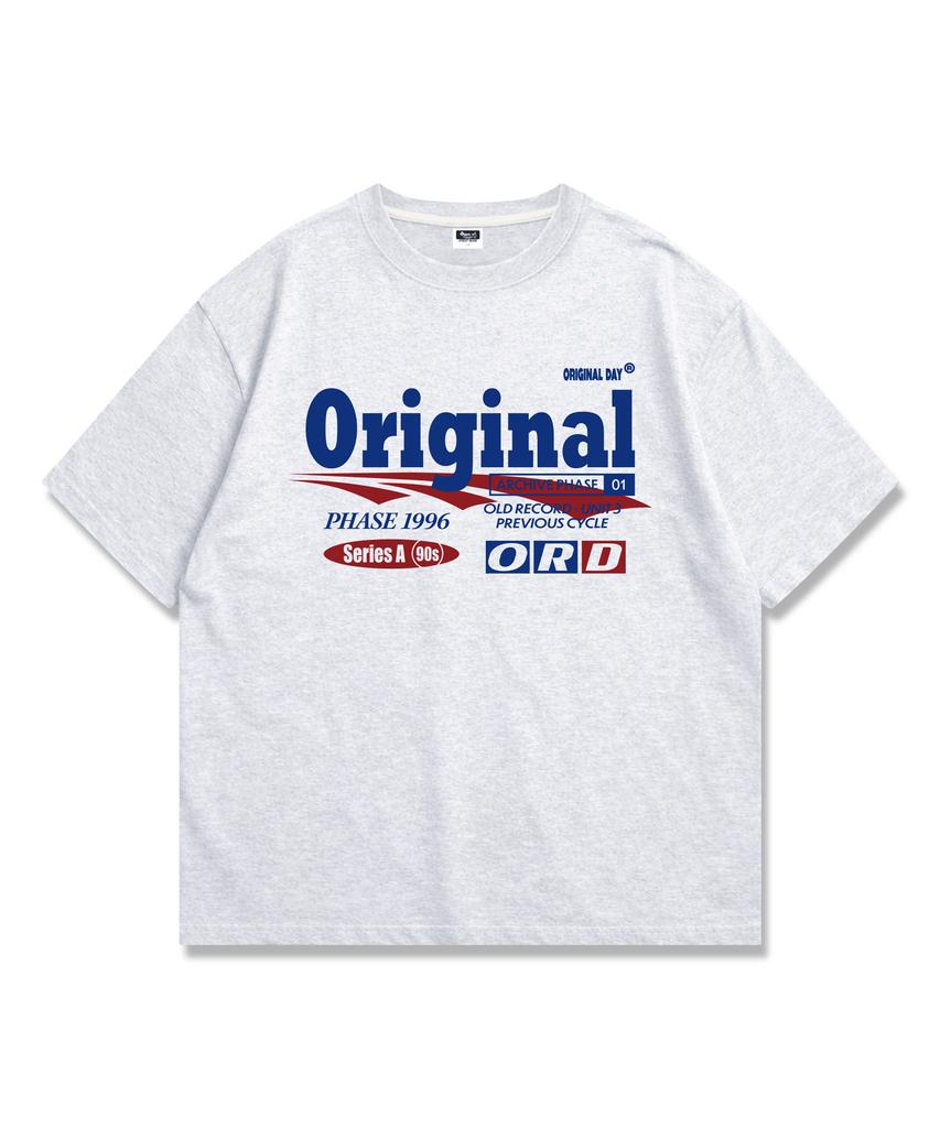 ORIGINALDAY Original Phase Short Sleeve T-Shirt Oversized Unisex White Melange