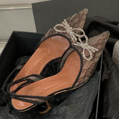 Eilyken КРИСТАЛЛ Бабочка-кон Дышащая сетка Остроносые женские туфли-лодочки Элегантные слинбэки Высокие каблуки Банкетные туфли для вечеринки