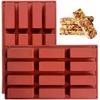 1pcs Chocolate Bar Mold Rectangular 12 Cavities Cereal Bar Silicone Molds Granola Bar Pan for Baking Protein Bars Cheesecake
