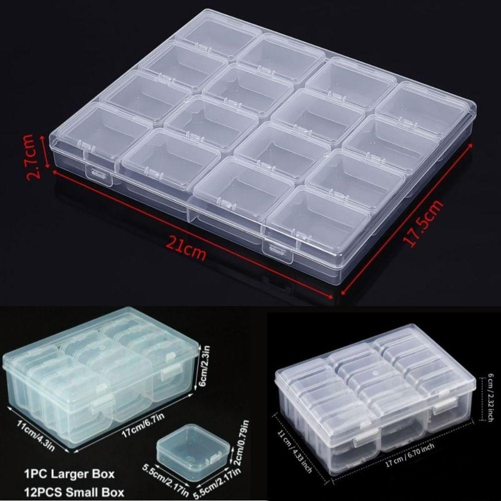 Plastic Transparent Storage Box DIY Earrings Storage Case Jewelry Storage Accessories