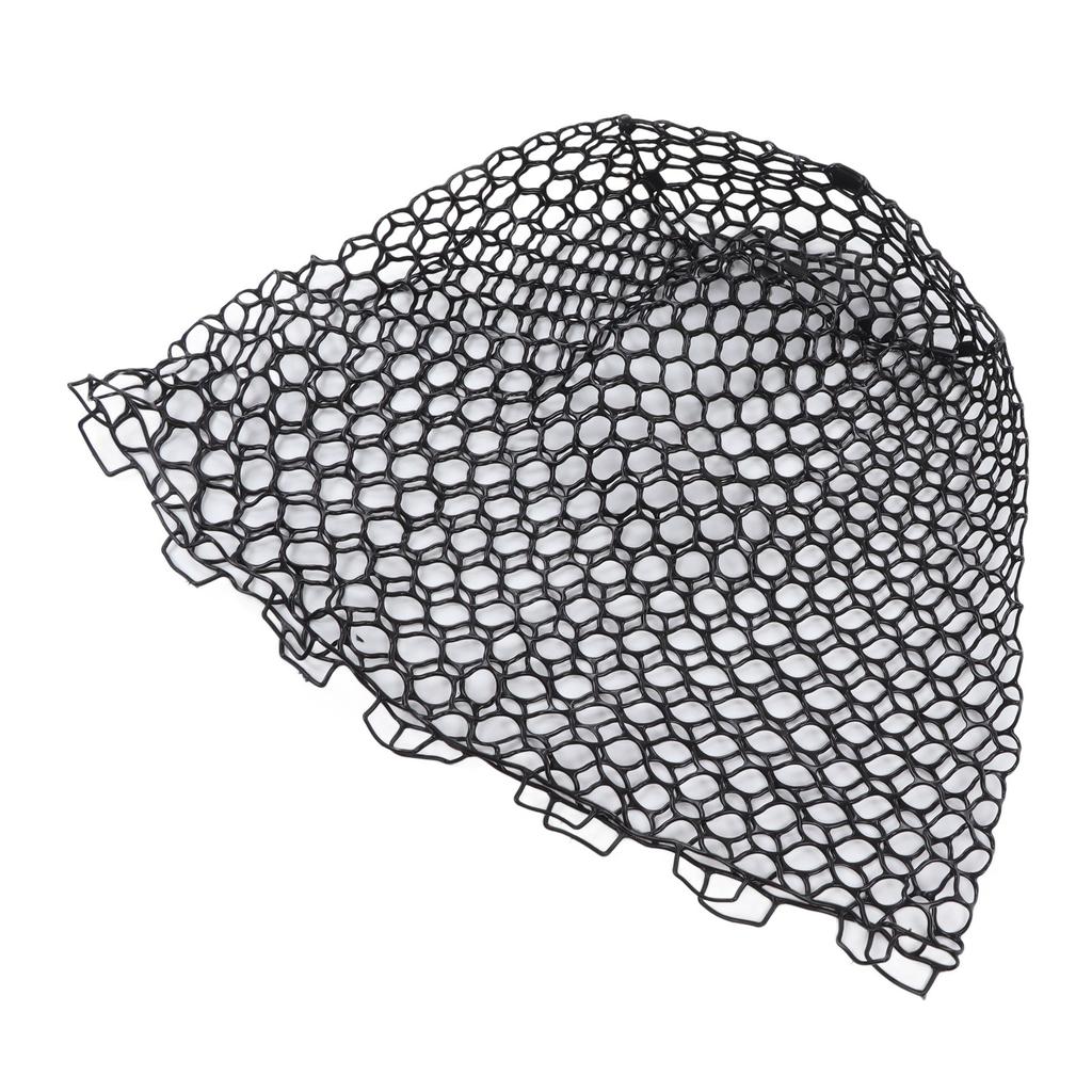 Replacement Fishing Net Deepened Soft Flexible Rubber Fishing Landing Mesh for Angler Black