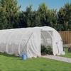 VidaXL Greenhouse with White Steel Frame 72 M² 24x3x2 M, Polytunnel, Cold Frame, Tomato Greenhouse, Garden Greenhouse, 3188060