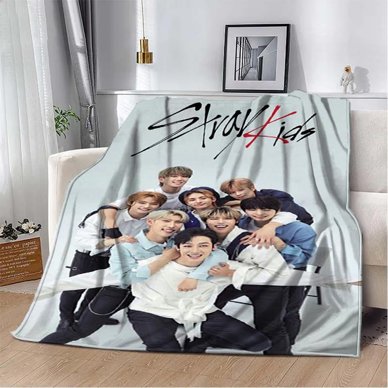 3D KPOP S-Stray-K-Kids Плед Плед для пикника Теплые фланелевые пледы Покрывала для дивана кровати Домашние Постельное белье Подарки на день рождения