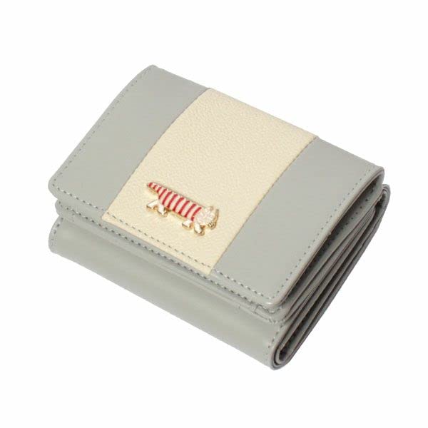 Lisa Larson LTLY-04 Трехстворчатый кошелек, Женский мини-трехстворчатый кошелек, Коричневый и темно-синий