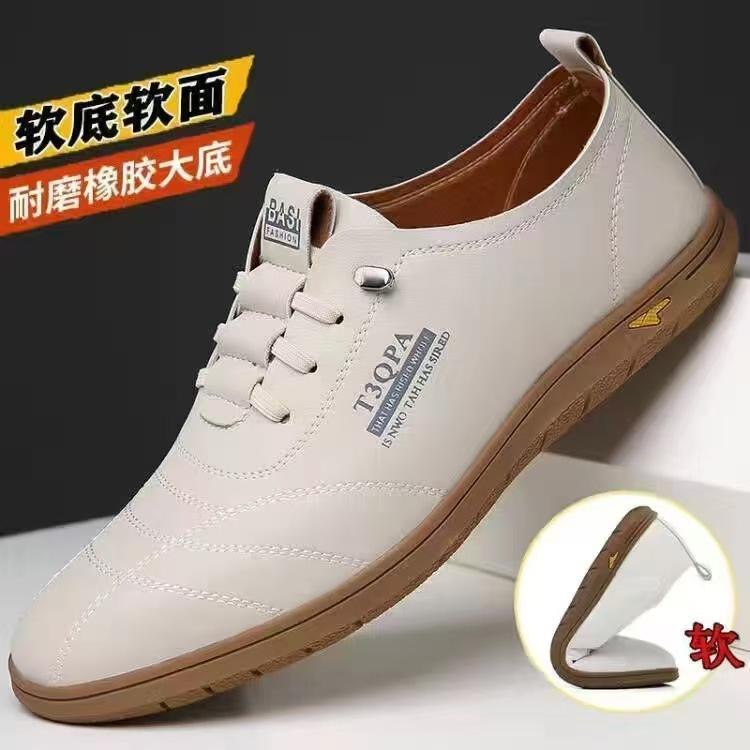 New round head men's casual shoes business men's cow single shoes leather shoes
