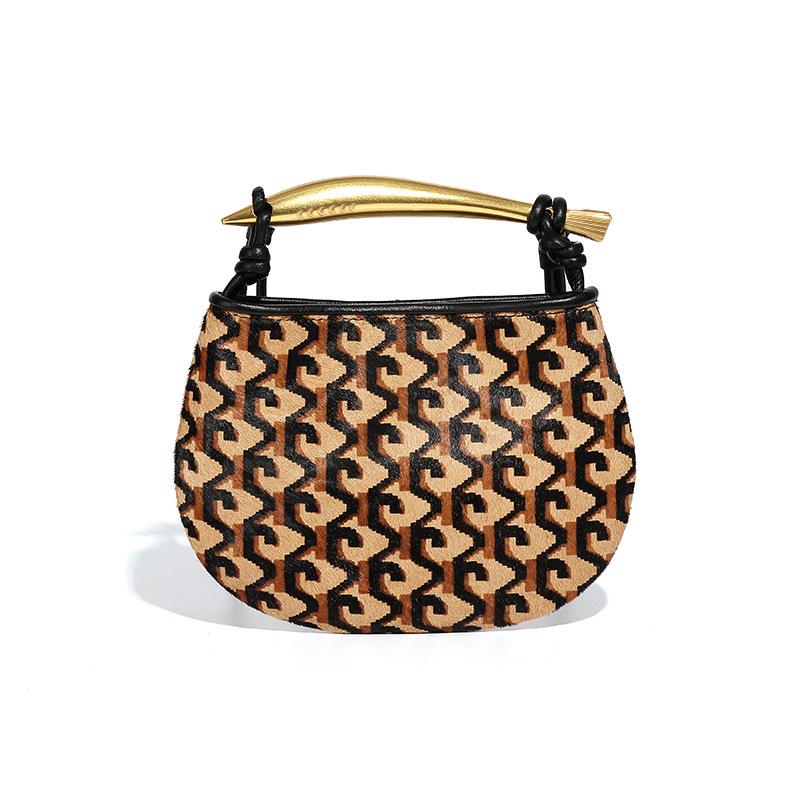 Сумка из конского волоса для осени и зимы, трендовый дизайн, женская сумка через плечо с леопардовым принтом Sardine