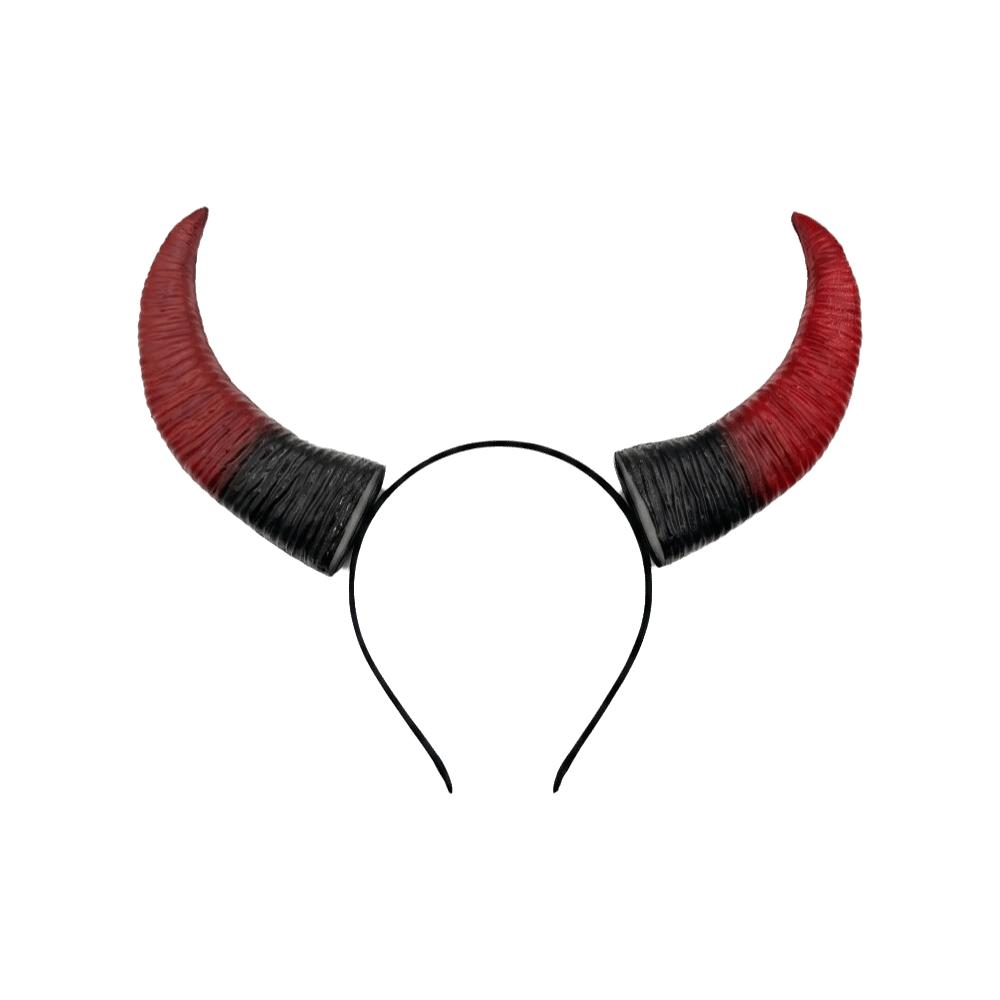 Cosplay Demon Horns Headwear Gothic Cow Horn Hair Hoop Halloween Devil Headband Photo Props