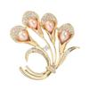 Pearl Shop 5A Class CZ Diamond Ceremonial Occasions Tulip Genuine Pearl Large Natural Freshwater Pearl Pink Brooch Flower Crystal Flower Day Wedding