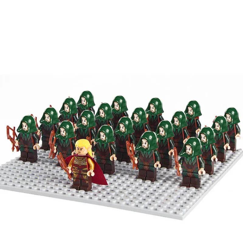 21 шт. средневековые гномы-воины эльфы-рыцари lotr и урук-хай орки роханские эльфы-воины солдаты фигурки строительные кирпичики блоки игрушки