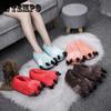 Осенне-зимняя хлопковая обувь с рисунком лапы динозавра, разноцветные хлопковые тапочки с лапой тигра, милая нескользящая теплая обувь для влюбленных