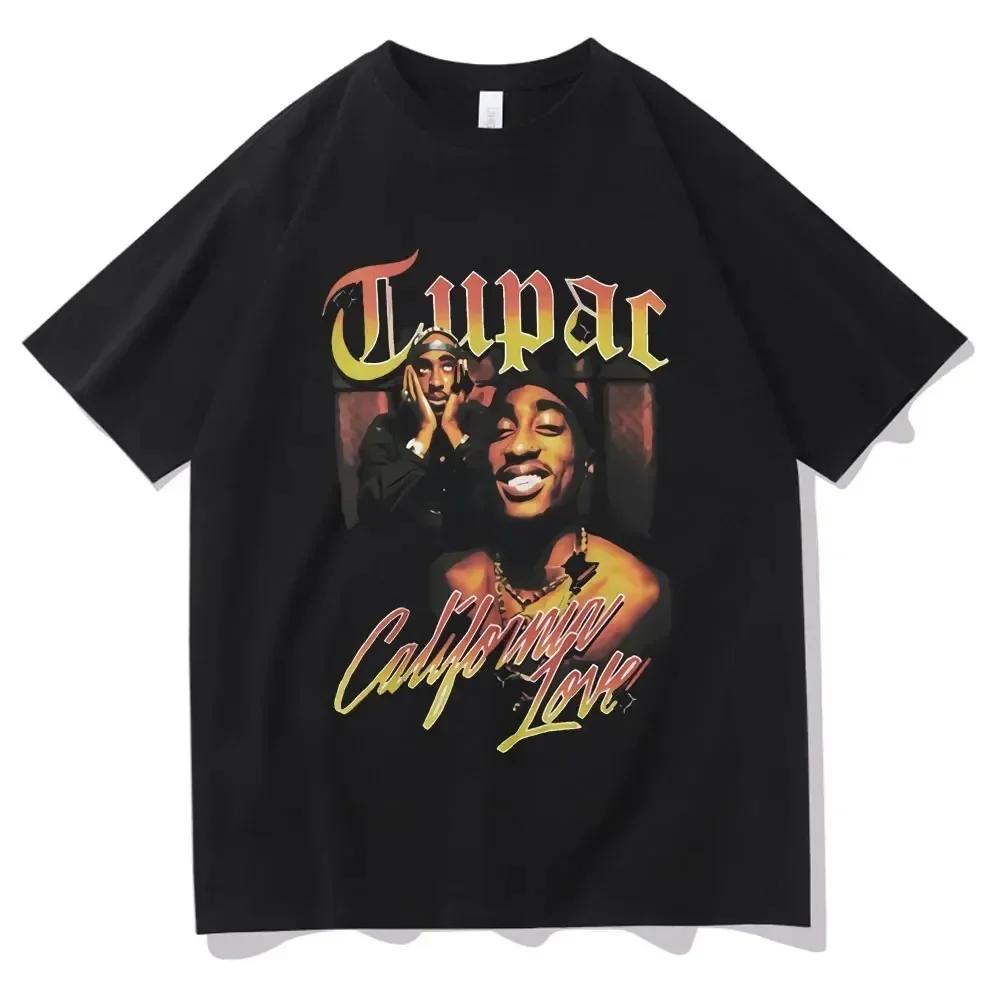 Rapper Tupac 2pac T Shirt Harajuku Hip Hop T-shirt Y2K Clothes Oversized unisex Tshirt Street Clothing Tops Casual unisex Cotton Tee
