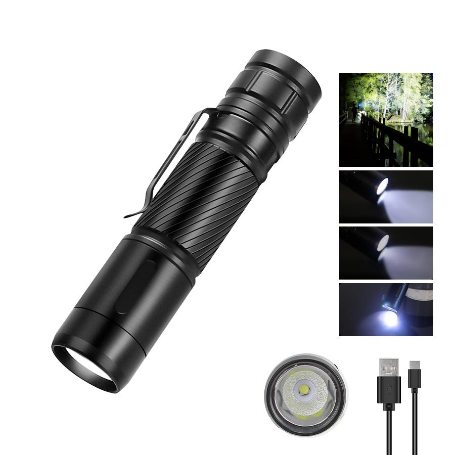 Mini Portable LED Flashlight Type-c Charging High Lumen Ultra Bright Emergency Lighting Lantern Outdoor Waterproof Camping Torch