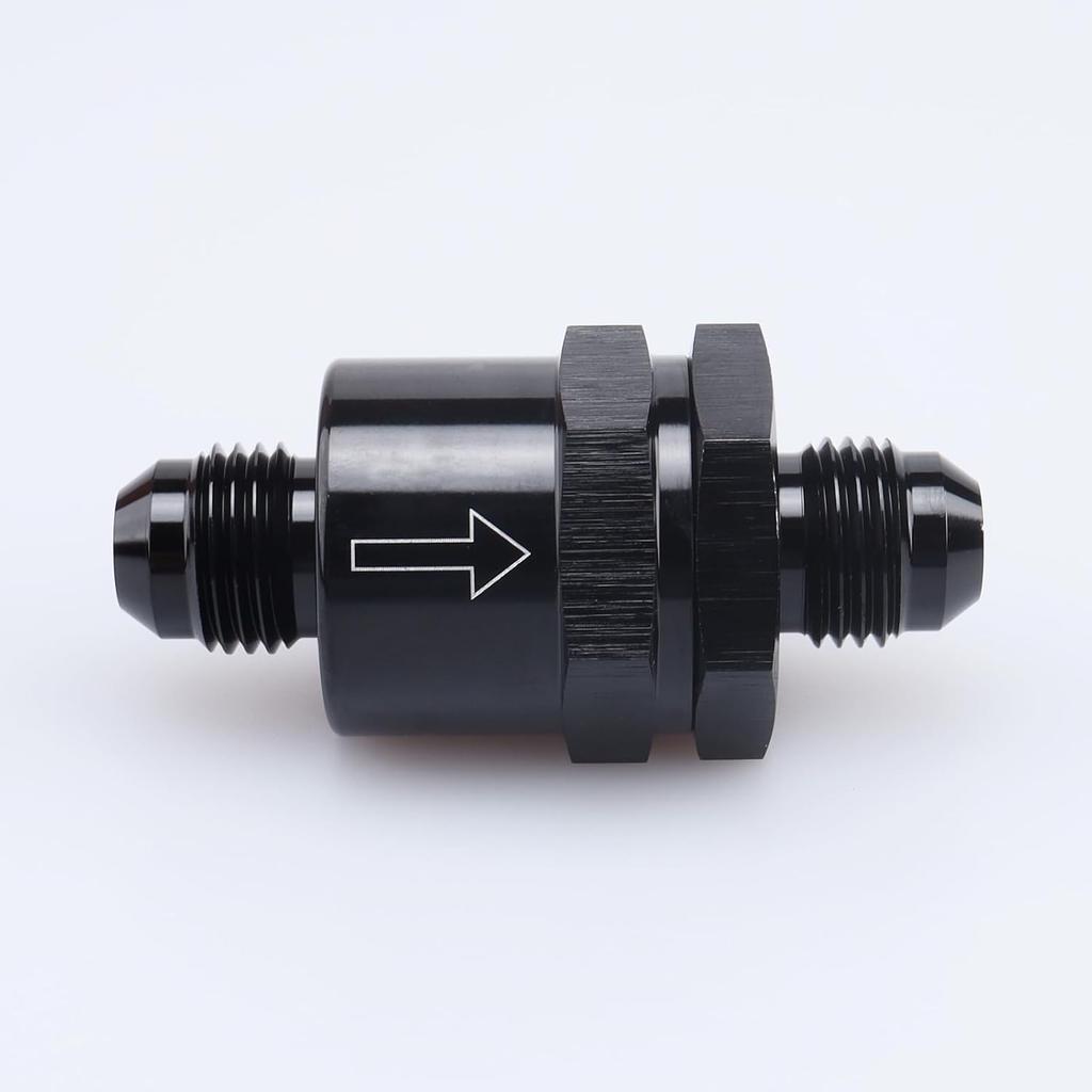 AC PERFORMANCE -6 AN Non Return One Way Inline Check Valve Fitting Aluminum Black