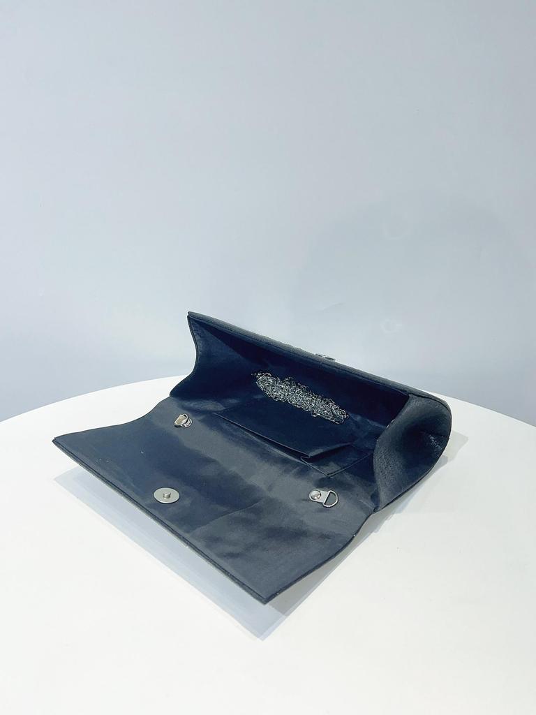 European & American Trend Rhinestone Party Clutch: Black Minimalist Women's Evening Bag