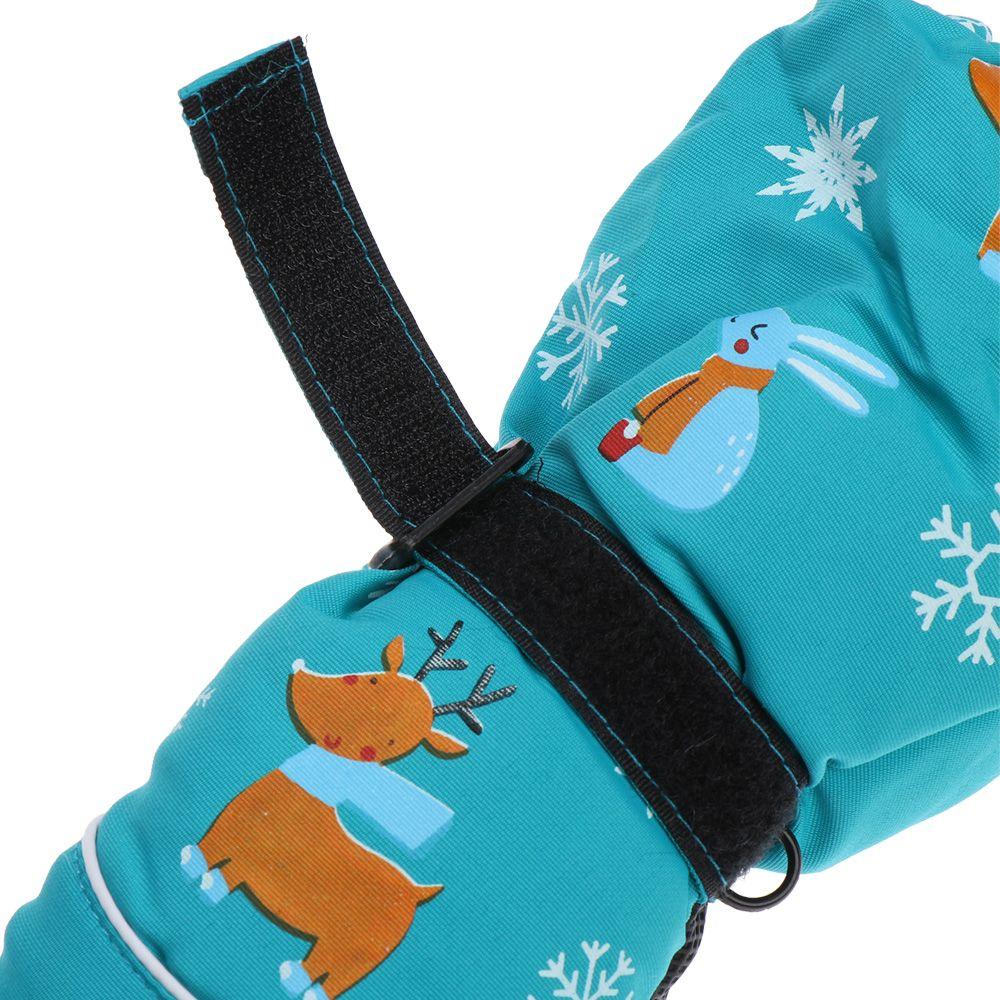 Старый принт Мультяшные Водонепроницаемые Нескользящие Толстые Теплые Детские Лыжные Перчатки Ветрозащитные Варежки с Длинными Рукавами