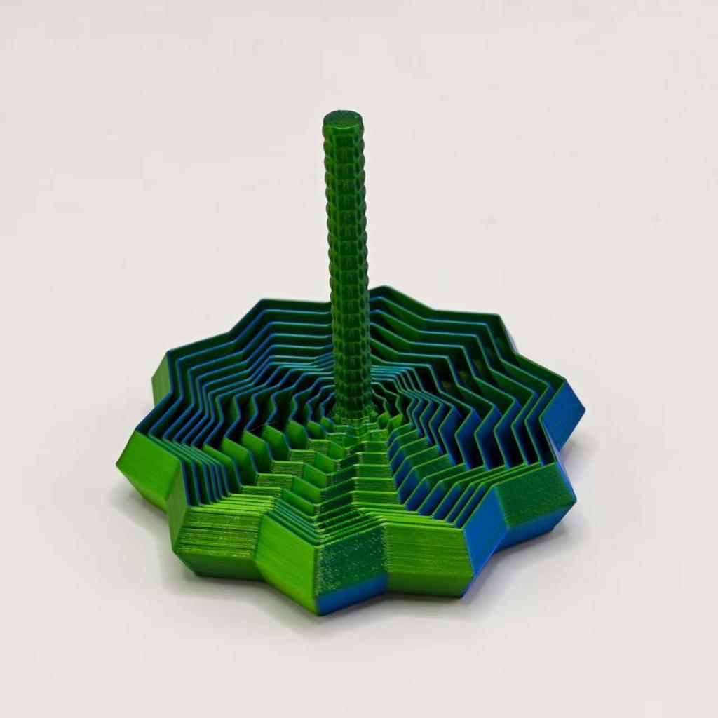 1PCS 3D Printed Decagonal Fingertip Decompression Soothing Toy with Handle To Expand Sensory Decompression Star-shaped Novelty Gyro