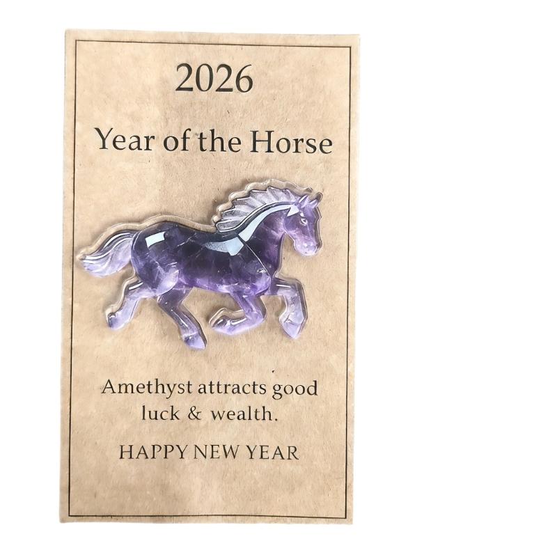 Счастливая Лошадь Акриловый Брелок-Карточка с Вдохновляющей Карточкой для Годовщины, Дня Рождения, Подарка на Китайский Новый Год, Праздничное Украшение