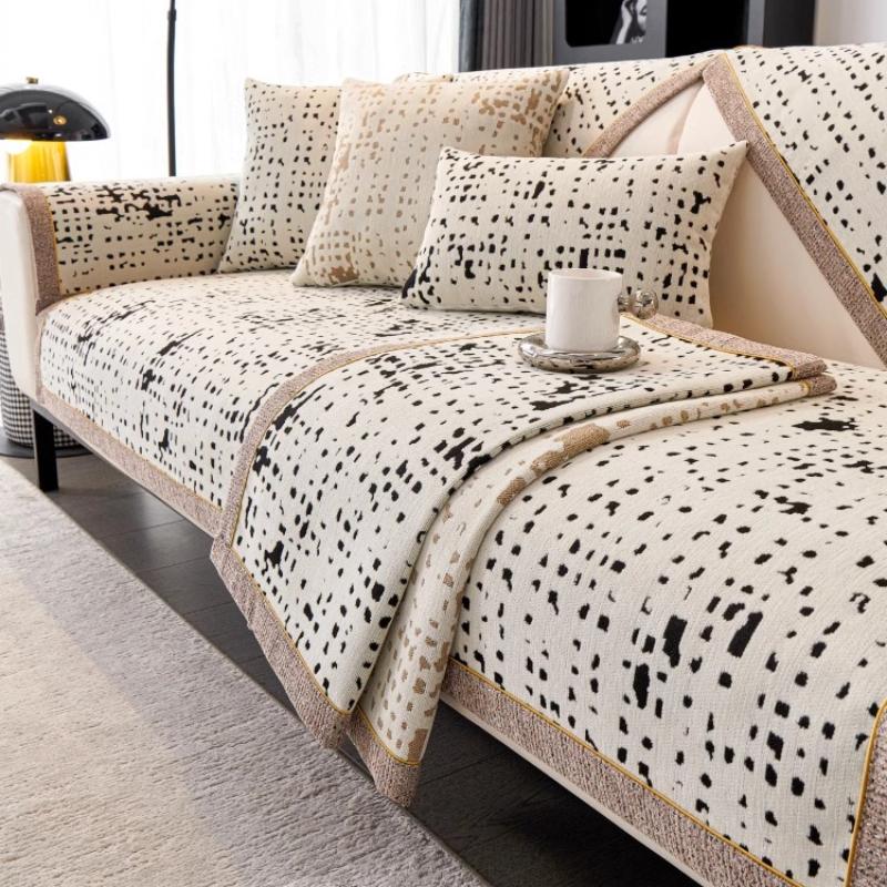 Чехлы для диванов Geometry, жаккардовый шенилл, коврик для дивана для гостиной, нескользящие чехлы для диванов, универсальные чехлы для всех сезонов