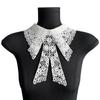 New Hollow Lace Embroidery Fake Collar For Women White Black False Detachable Collar Lapel Shirt Tie Necklace Clothes Accessory