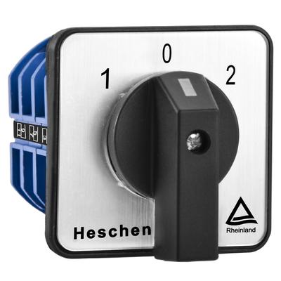 Heschen Универсальный поворотный кулачковый переключатель 660 В CE, SZW26-63/D303.3, 63 А, 3 положения ВКЛ-ВЫКЛ-ВКЛ, 3-фазный 12-контактный,