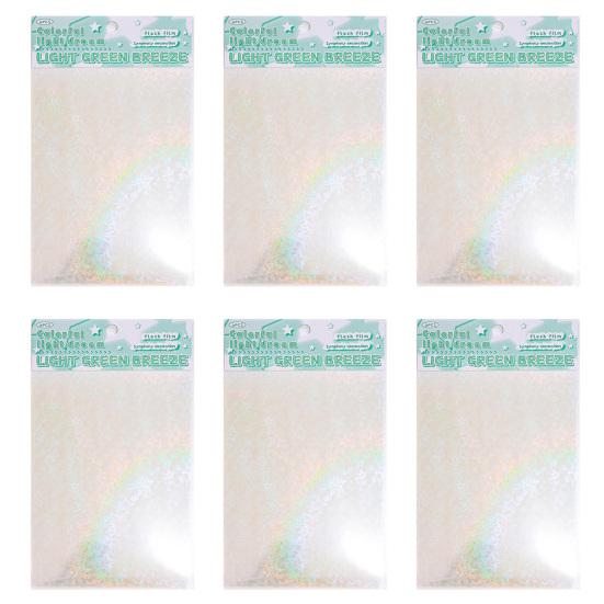 6 листов голографических наклеек «Иридисцентная мечта» для журналов, водонепроницаемые наклейки для скрапбукинга, прозрачная основа для коллажа, запечатывания, украшения