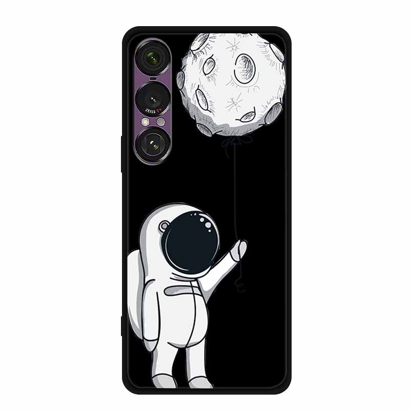 Чехол для телефона Sony Xperia 1 VII 2025 Мультяшные кошки ТПУ Мягкий Черный Силиконовый Задняя крышка Чехол для Sony Xperia 1VII 6.5" Чехол Funda