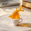 3D-печатная фигурка кружки с пролитым кофе для домашнего декора, скульптура «Чашка-брызги», креативные атмосферные акценты для комнаты, настольная фигурка для офисного стола, Подарок