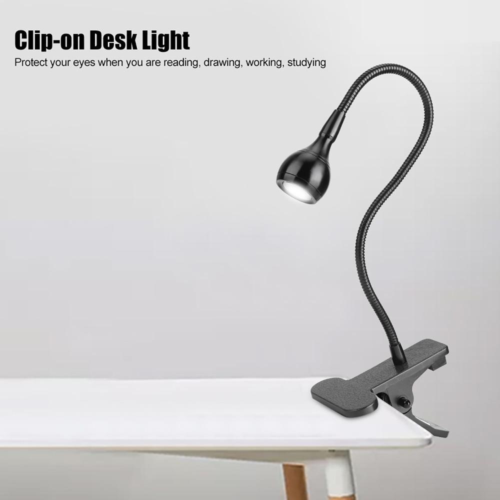 USB Powered USB LED Table Light Adjustable Gooseneck LED Clip On Light Mini Desk Night Lamp  Study