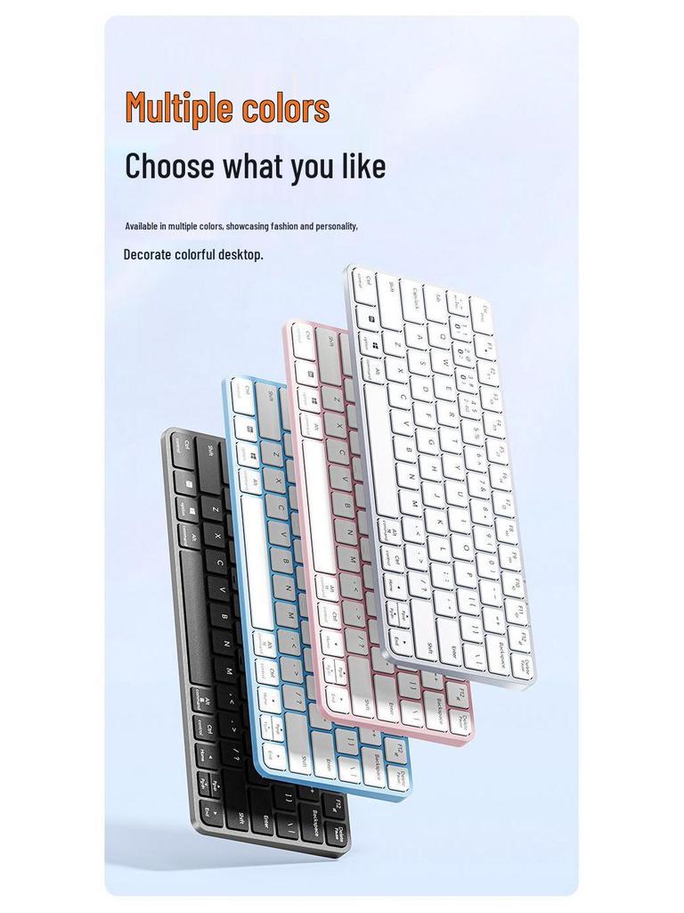 Бесшумная Легкая Беспроводная Bluetooth-клавиатура с Тачпадом для Планшетов и Ноутбуков