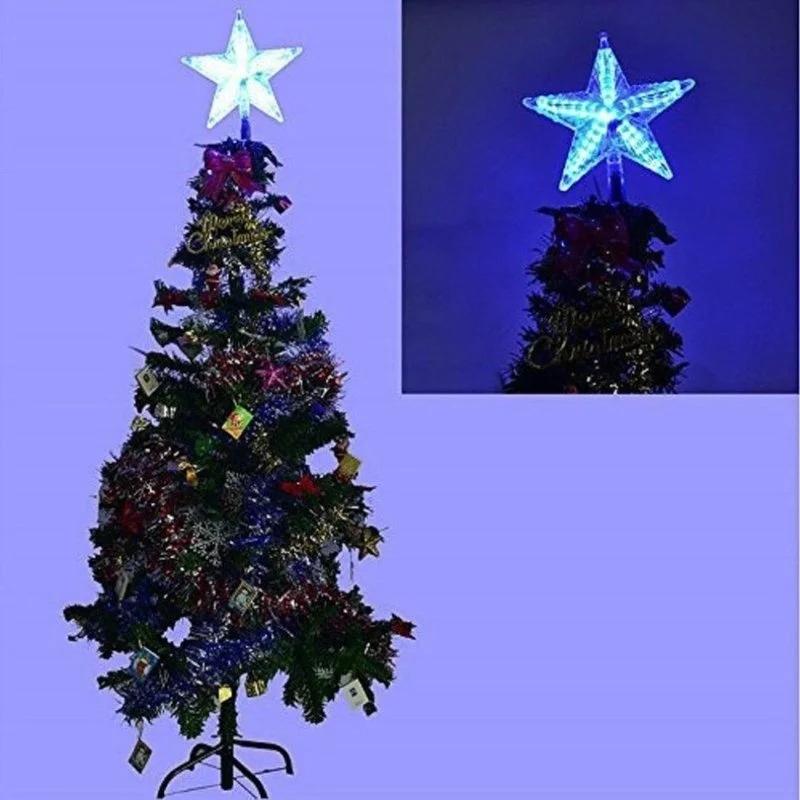 1PCS Color Changing Xmas Christmas Tree Topper Star Shiny Rotating Light Party LED Lamp Decoration