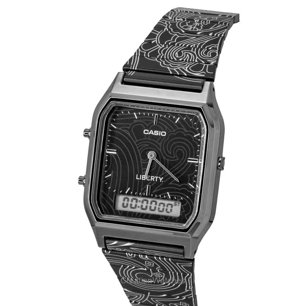 Casio Винтажные Аналогово-Цифровые Часы Liberty с Черным Циферблатом, Кварцевые, AQ-230EBLT-1A, Унисекс