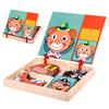 Magnetic Block Puzzle Board Game Educational Logic Thinking Training Facial Feature Vehicle Circus Attire Princess Dressing Wooden Puzzle Matching Toy