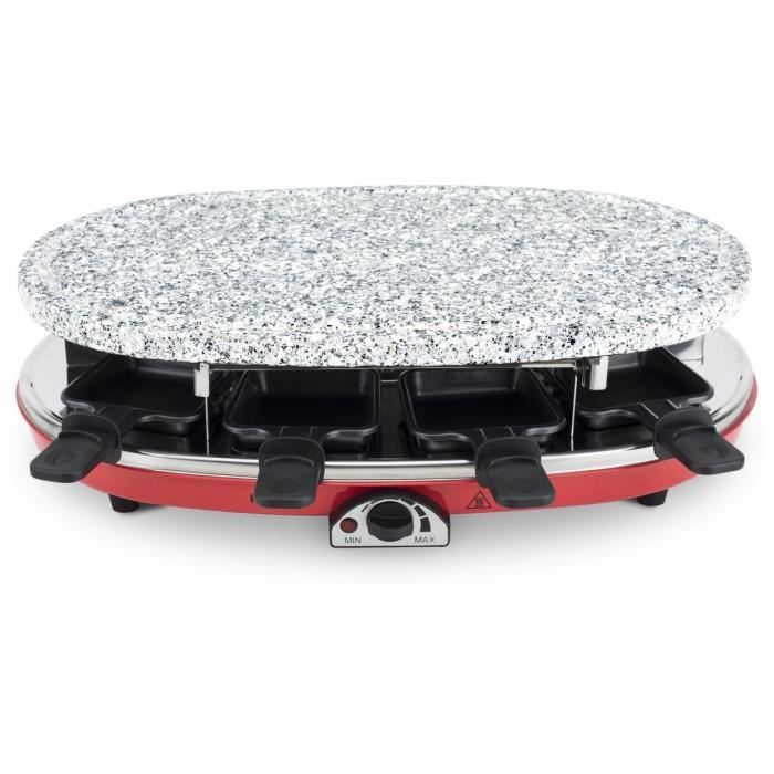 Appareil à raclette 4 en 1 HKOENIG - RP418 - Juqu'à 8 personnes - 3 plaques interchangeables - Température réglable - 1500W
