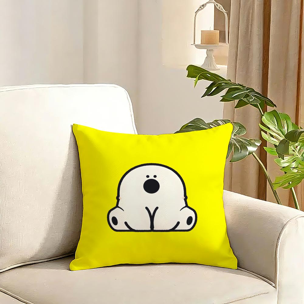 cute Cushion Cover Reversible Plush Pillow Cover Soft Fluffy Home Decor for Sofa Bedroom