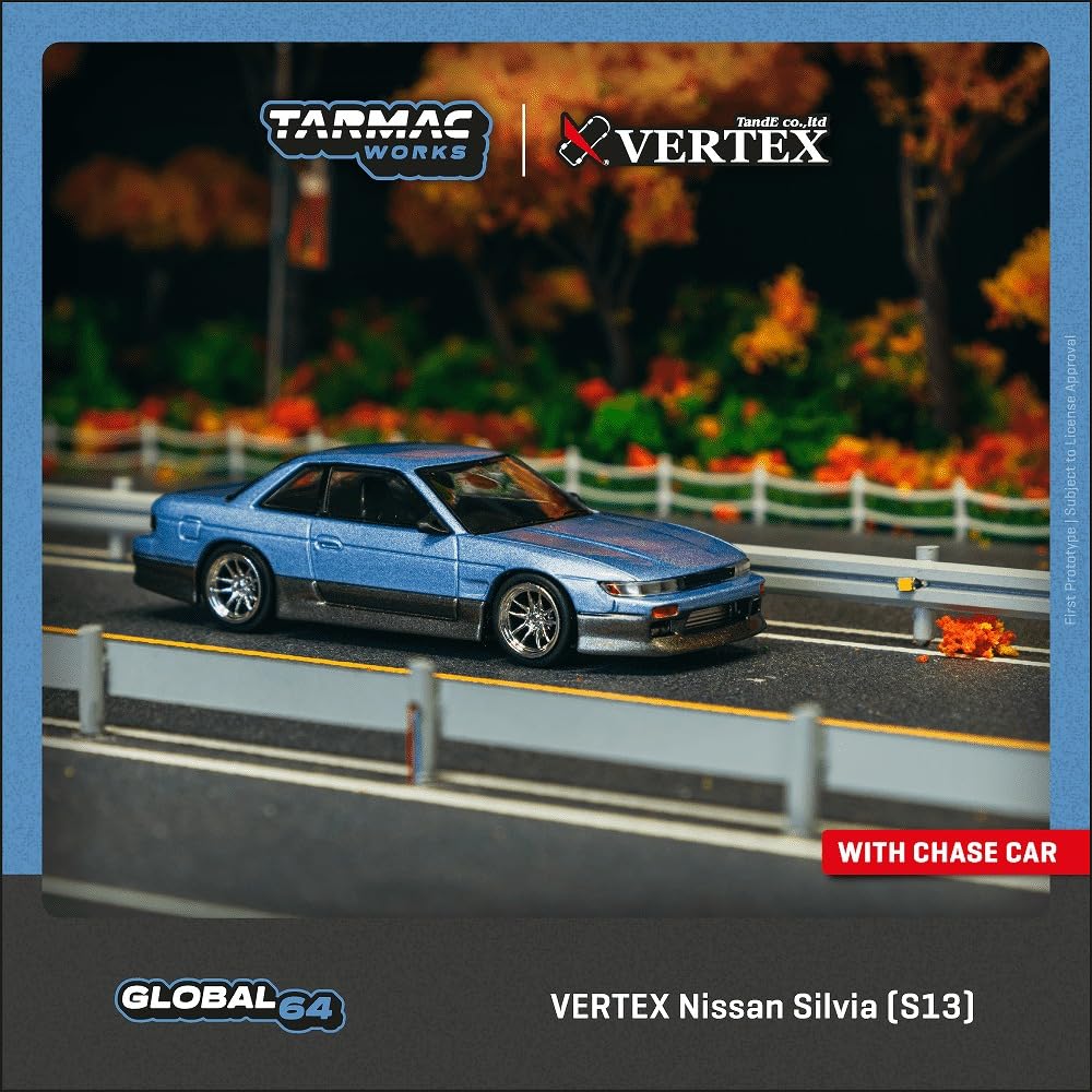 Speedmaster Japan TARMACWORKS Scale VERTEX Nissan Silvia Finished Model 1/64 (S13) Blue/Grey T64G-025-PU