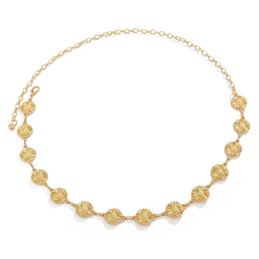 Ingemark Boho Gold Color Flower Belly Waist Chain Women Summer Beach Bikini Adjustable Belt Chain Body New Jewelry Accessories
