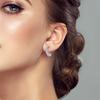 Silvery Heart Shape Earrings 925 Sterling Silver Women Zircon Ear Studs Sparkling Pave Hoop Earring Jewelry Gift