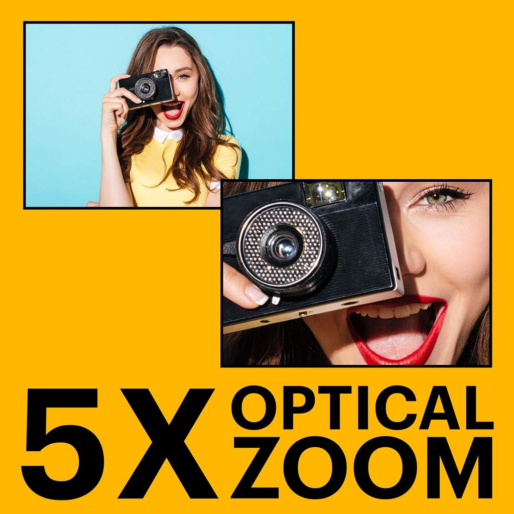 Kodak PIXPRO Easy To Use Zoom 16MP Digital Camera 5x Optical Zoom Wide Angle 28mm Inch LCD Screen FZ55-BK 2.7 (Black)