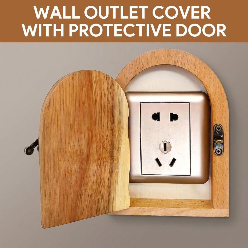 No-Drill Wood Outlet Cover Handmade Light Switch Cover Decorative Wall Outlet Protector Home Decor