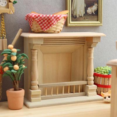 1:12 Миниатюрных кукольных домиков DIY Пустой лигнинный камин - Мини-мебель Игрушка для домашних сцен