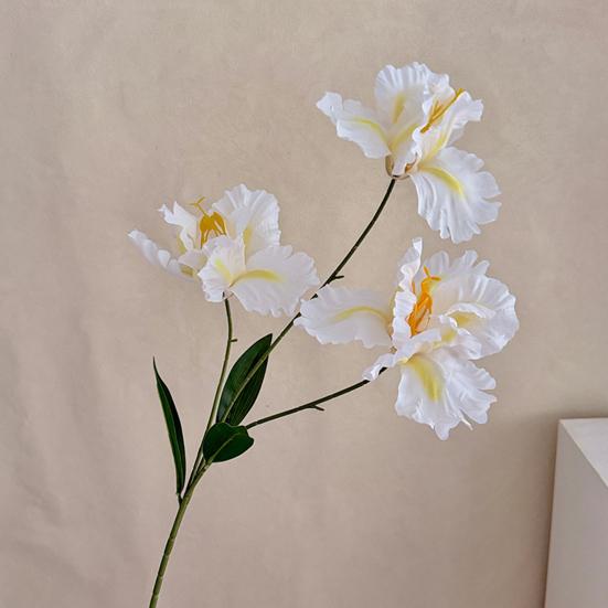 Iris Artificial Flower Realistic Faux Iris Flowers 33" Soft Fabric Indoor Outdoor Decor for Wedding Bridal Bouquets Centerpieces