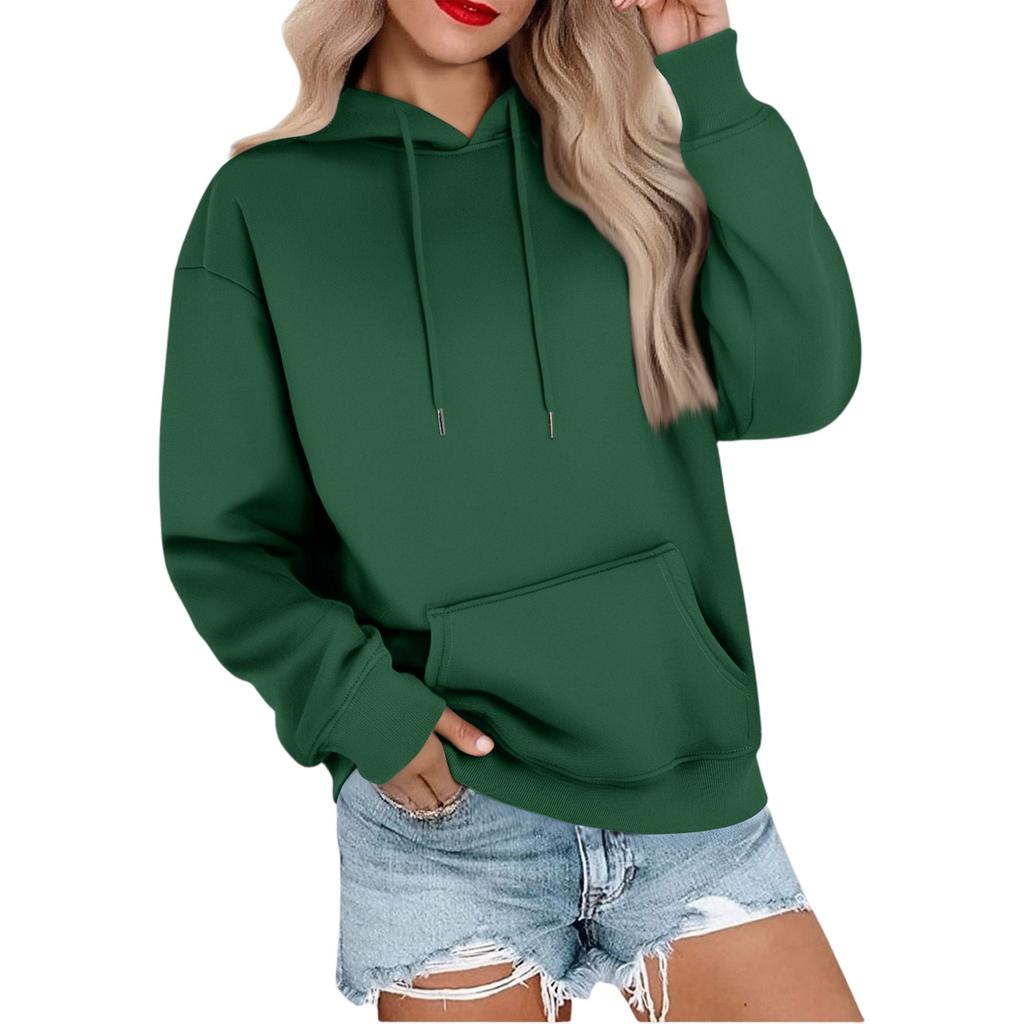 Женская повседневная свободная спортивная толстовка с капюшоном и рукавами реглан из гладкой ткани
