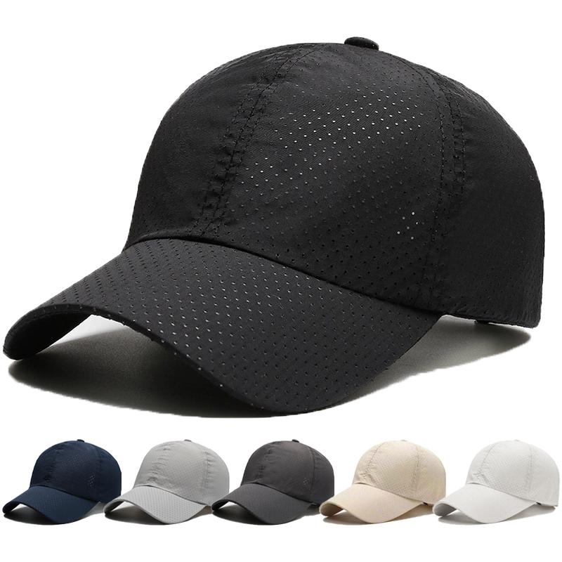 Hollow Mesh Baseball Cap For Men Summer Quick-Drying Breathable Sun Visors UV Protection Beach Hat Outdoor Sport Tennis Golf Cap Hip Hop Hats