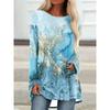 Women's Vintage Floral 3D Print Long Sleeve Tunic Top T-Shirts Women's Fashion Oversized T Shirt Female Tees Tops Fall Clothing