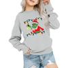 Kids' Fashion Loose-Fit Casual Long-Sleeve Christmas Print Oversized Crewneck Sweatshirt