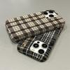 Plaid Flannel Phone Case for Apple Iphone16promax-Houndstooth Drop-Resistant PVC Hard Shell Flannel Phone Case for Iphone16/15/14/13/Pro/Promax
